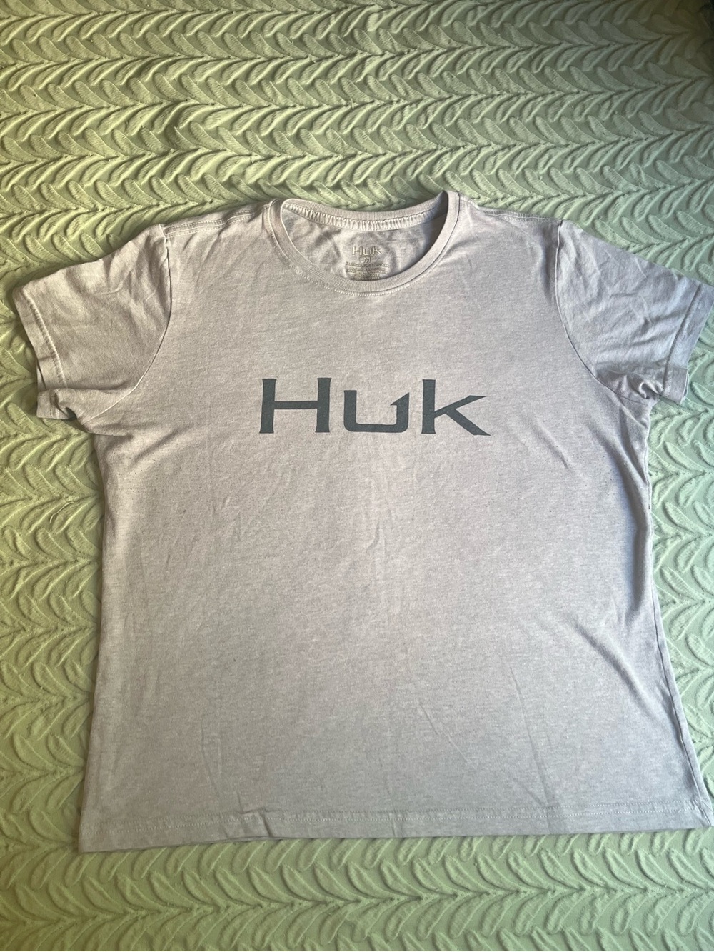 Huk Light Gray Short Sleeve Logo Tee